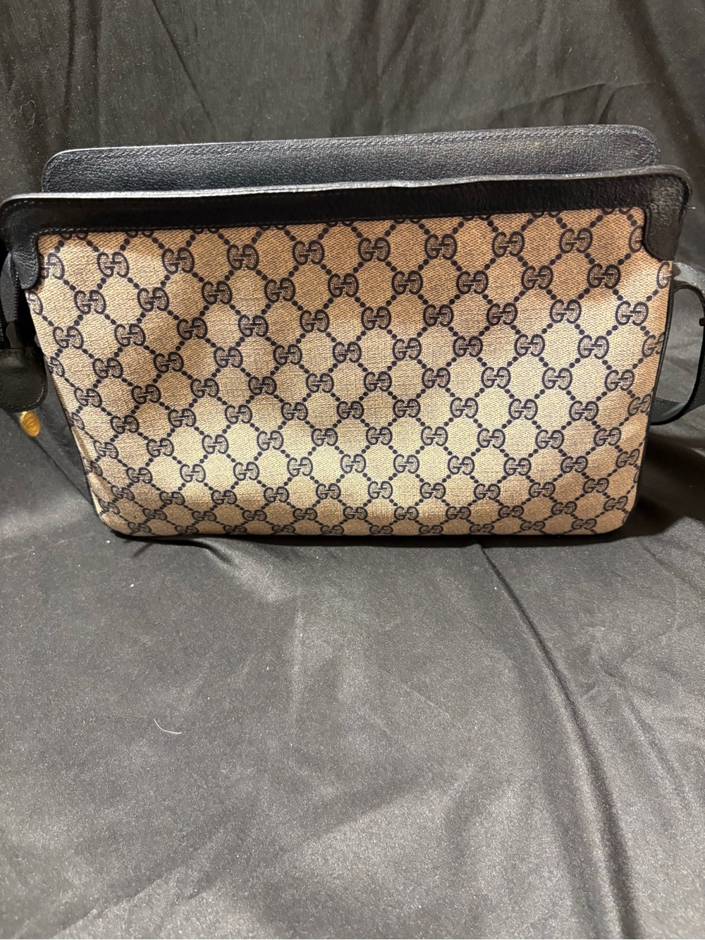 Gucci Navy Trim GG Supreme Shoulder Bag with Red and Blue Web Stripe - Picture 11 of 11